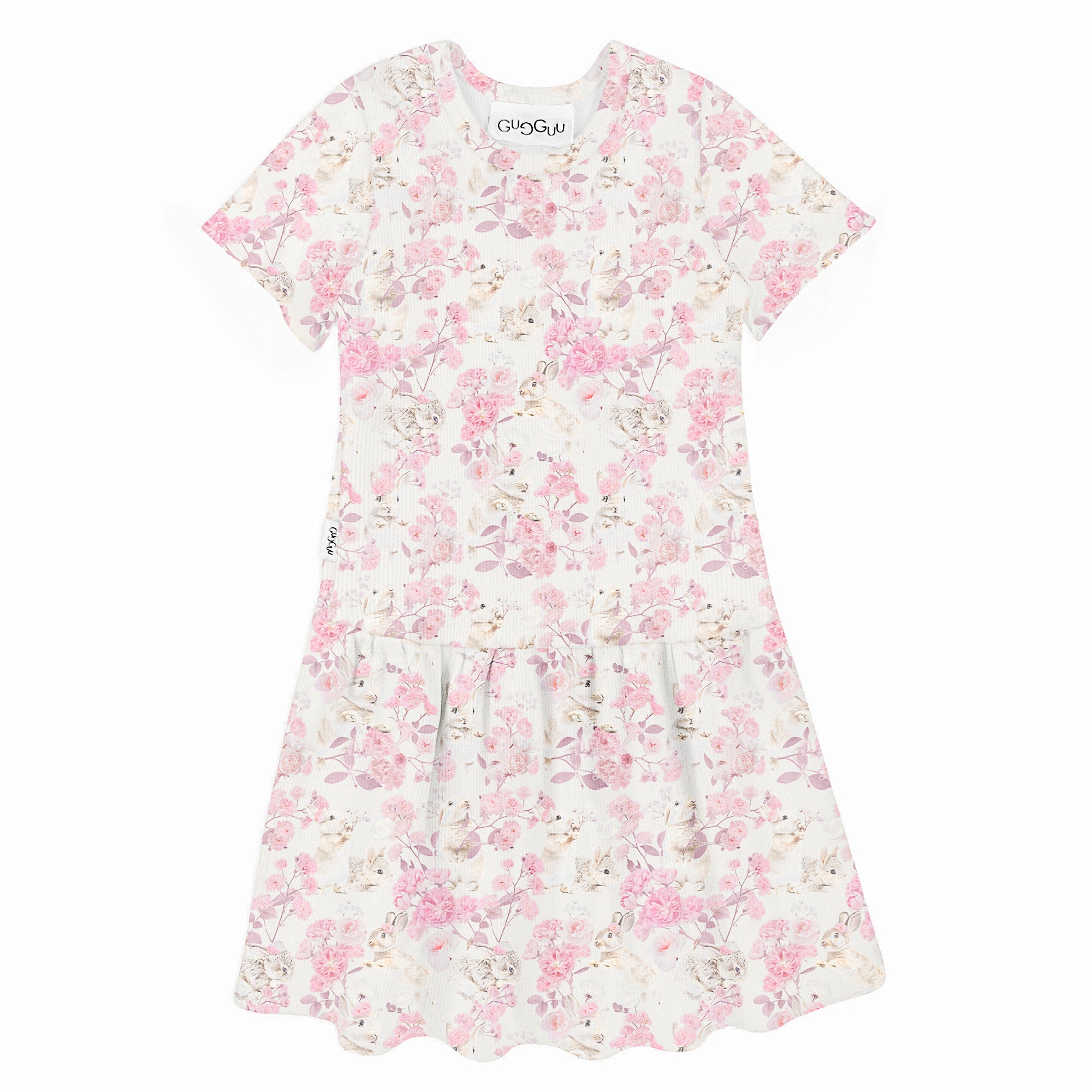 Classic Print Rib Short Sleeve Dress