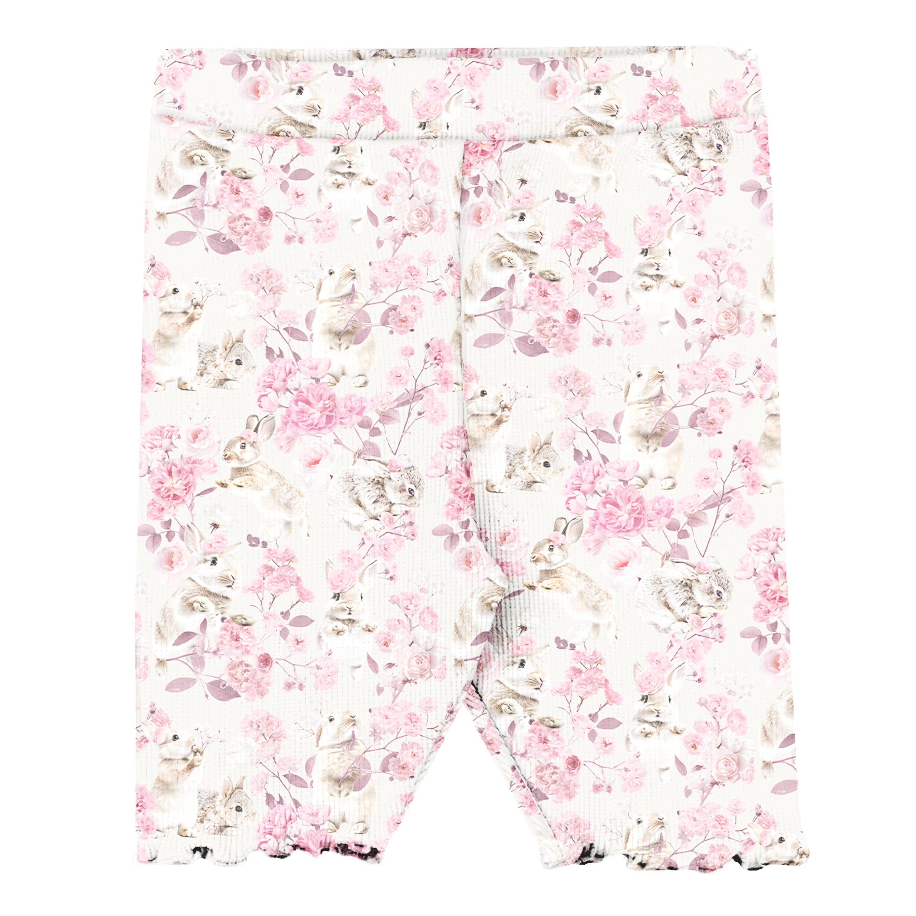Gugguu lasten Classic Print Rib Biker Shorts Shortsit Gugguu Bunnyflower 80