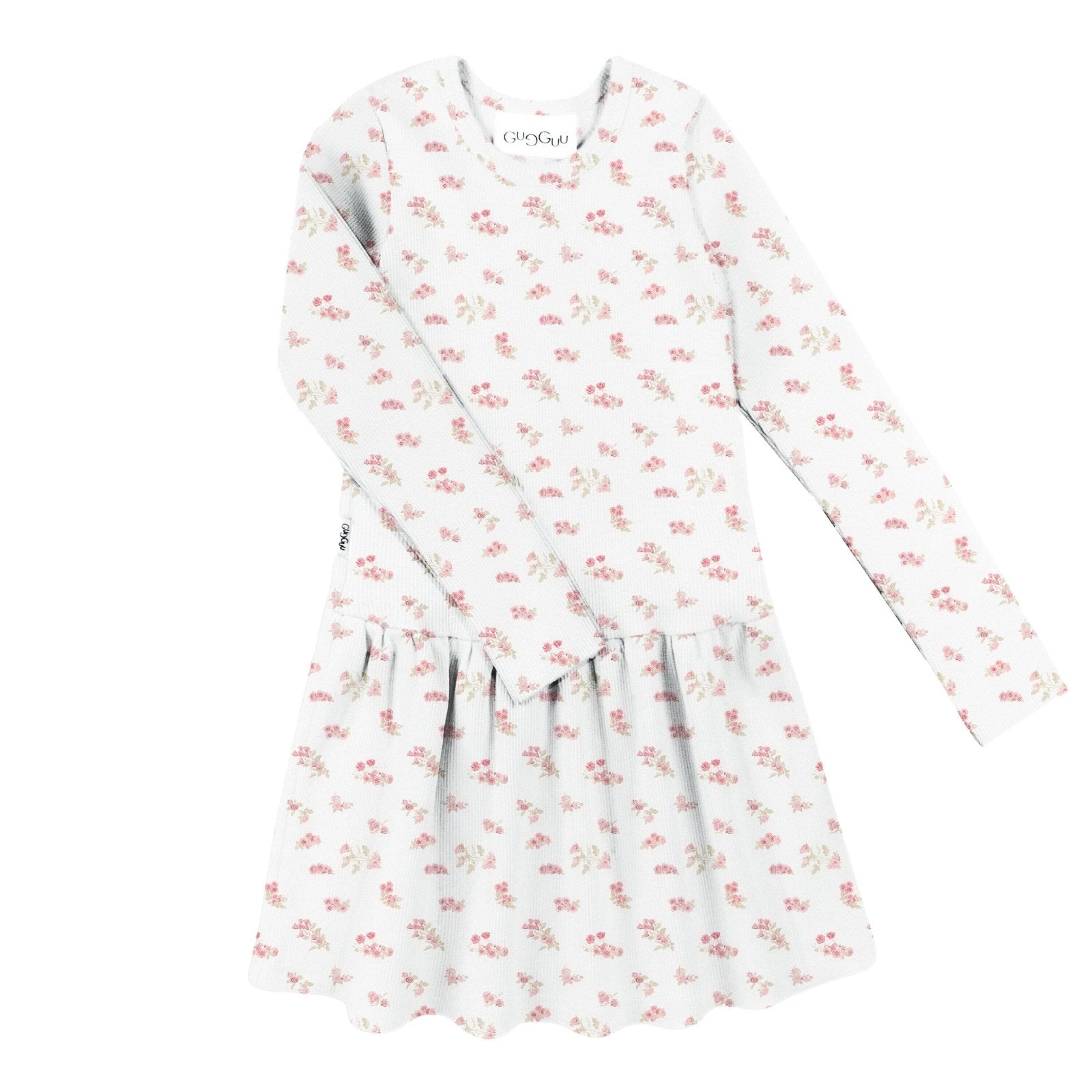 Laadukas Gugguun Classic Print Rib Long Sleeve Dress