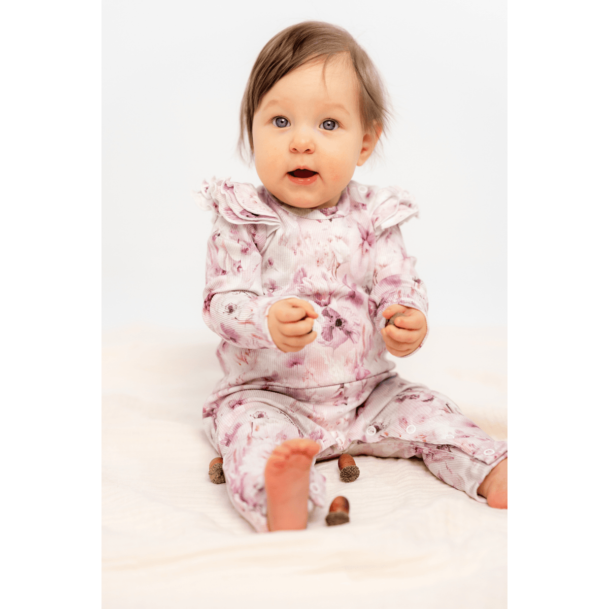 Laadukas Gugguun Baby Print Rib Florette Full Bodysuit #option1