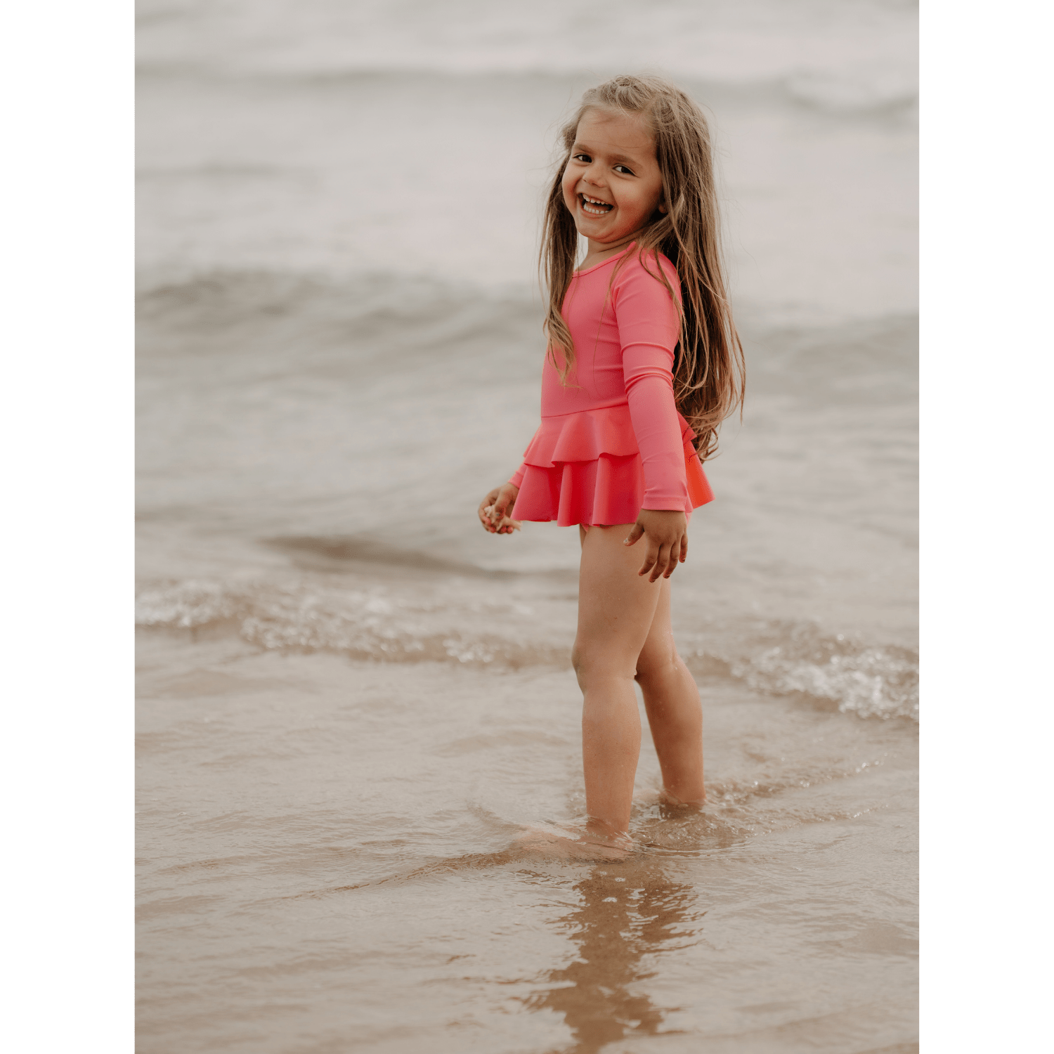 Laadukas Gugguun UV Basic Swimsuit Dress Pink Current