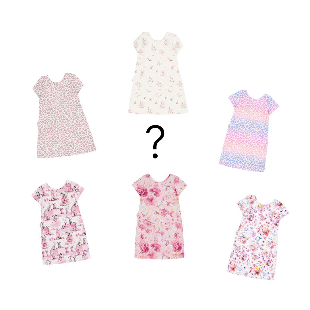 Outlet Print t-shirt dress (tinyjoy, graffiti, icecream, cherry blossom, purpleleo, yogidalmatians, lionprincess, wildflower, gradientleo)