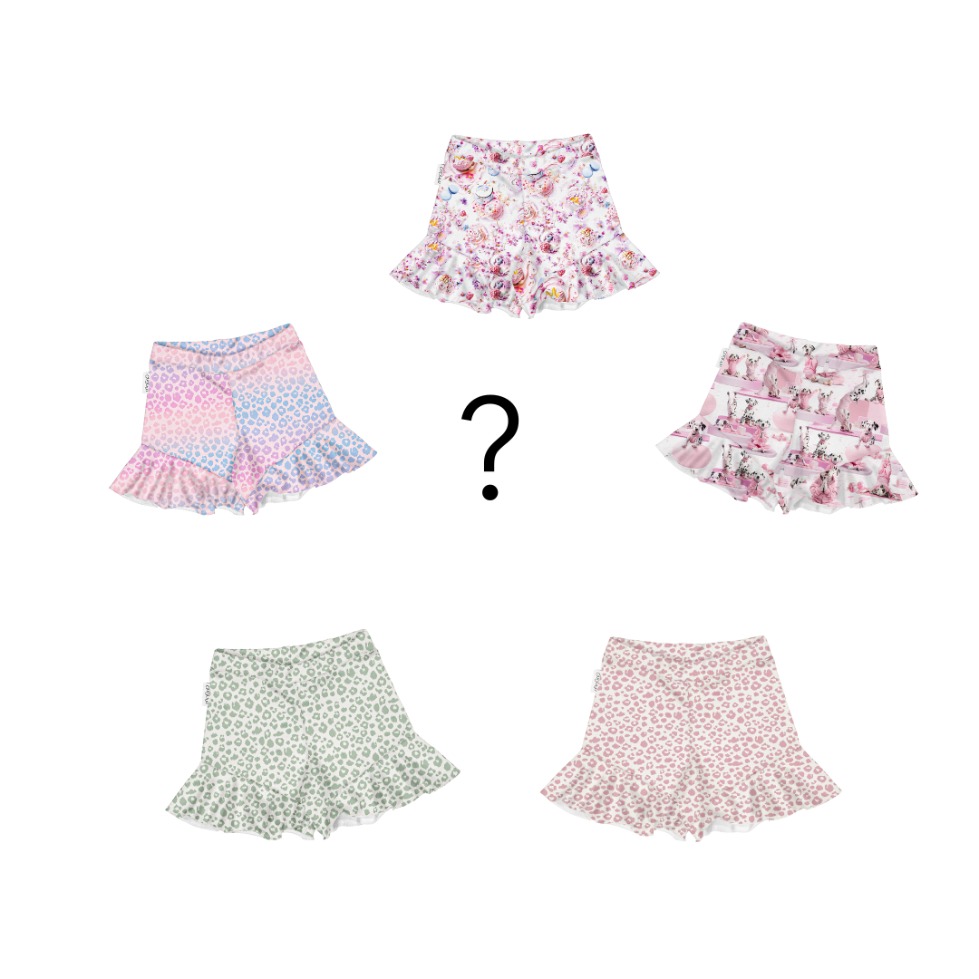 Outlet print frilla shorts (yogidalmatians, graffiti, greenleo, purpleleo, icecream, gradientleo)