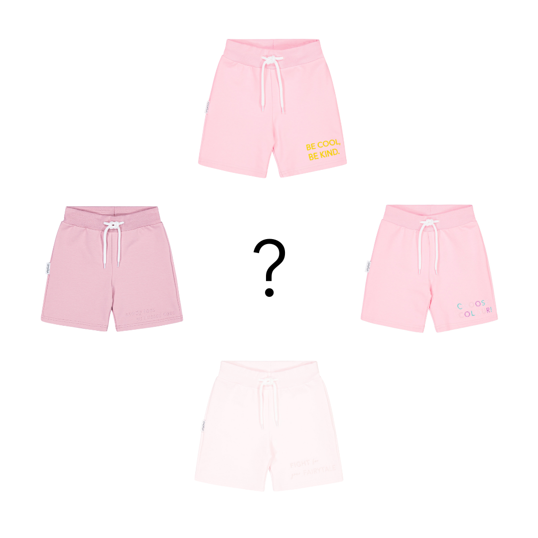 Outlet Slogan Shorts (Pink ball, happiness, intensity)