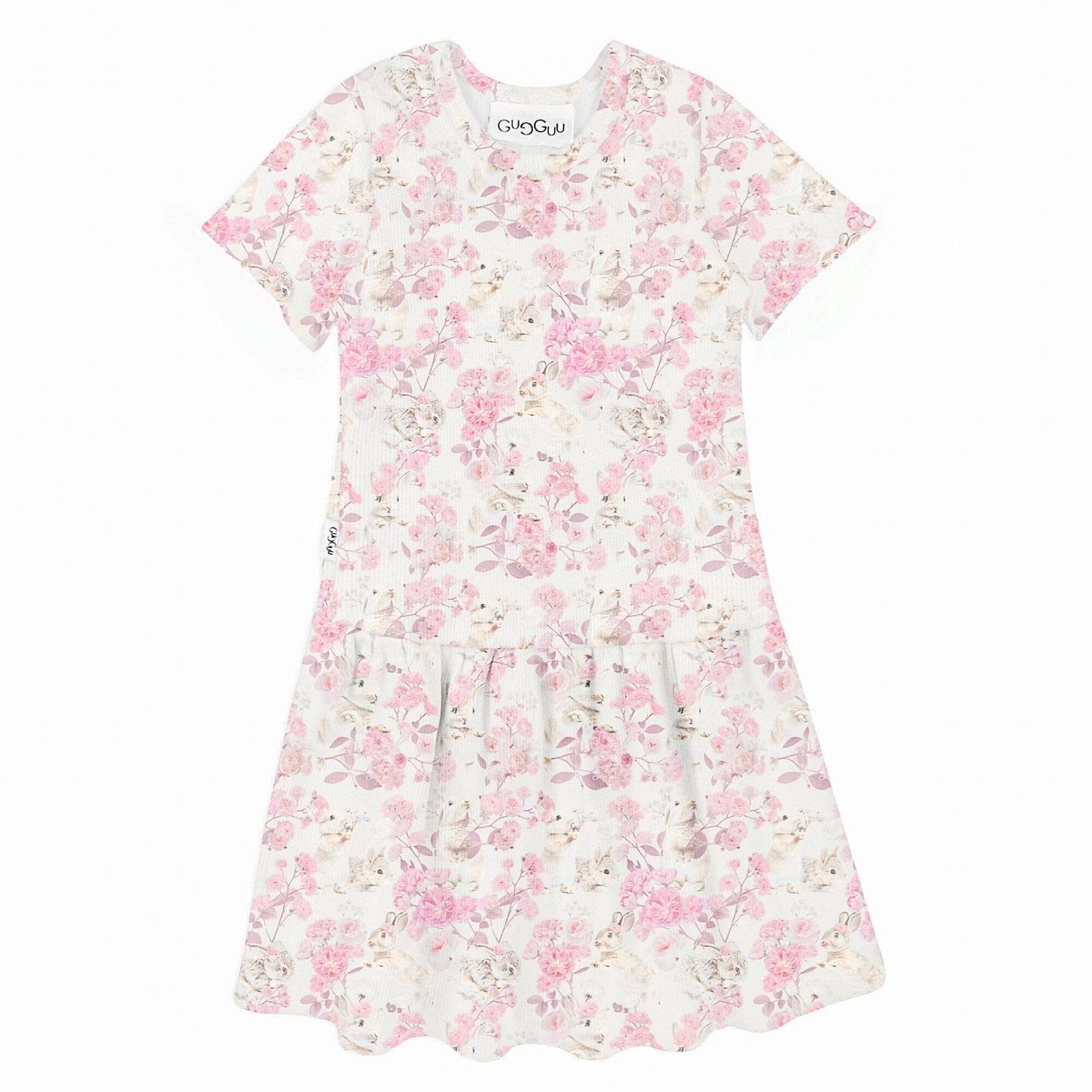 Laadukas Gugguun Classic Print Rib Short Sleeve Dress