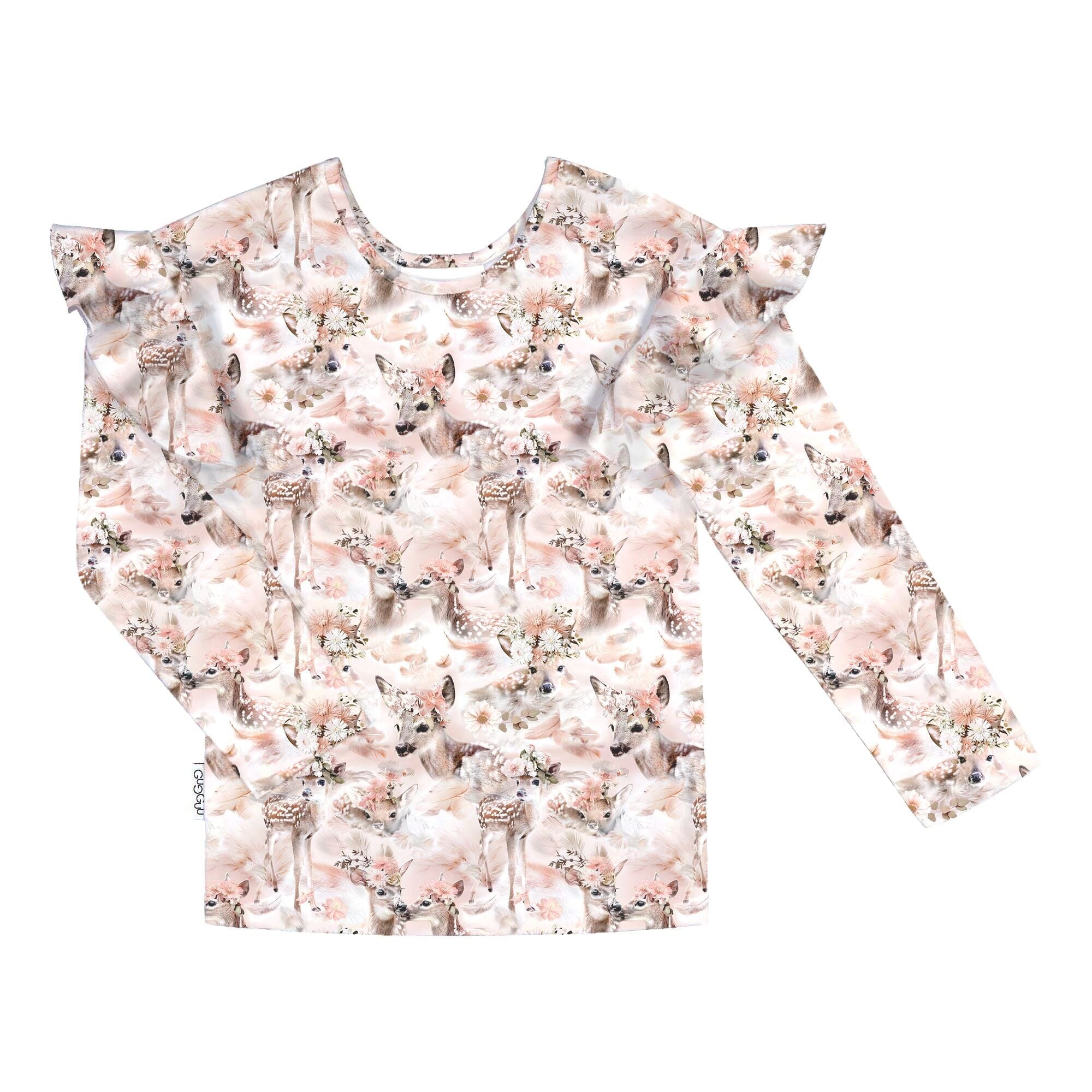 Gugguu lasten Outlet Print Frilla Shirt Trikoopaidat Gugguu Flowercrownbambi 80