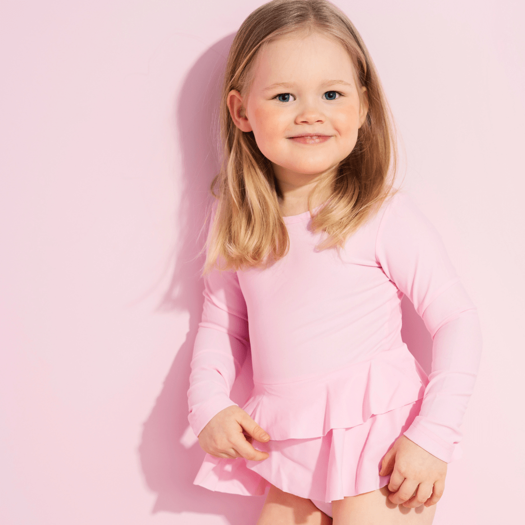 Laadukas Gugguun UV Basic Swimsuit Dress Pink Current