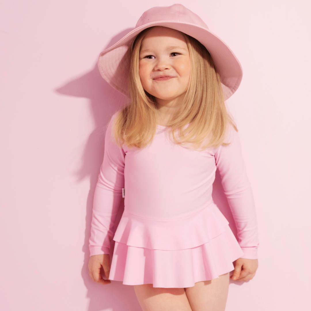 Laadukas Gugguun UV Basic Swimsuit Dress Pink Current